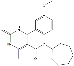cycloheptyl 4-(3-methoxyphenyl)-6-methyl-2-oxo-1,2,3,4-tetrahydro-5-pyrimidinecarboxylate 구조식 이미지