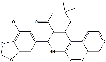 5-(7-methoxy-1,3-benzodioxol-5-yl)-2,2-dimethyl-2,3,5,6-tetrahydrobenzo[a]phenanthridin-4(1H)-one 구조식 이미지