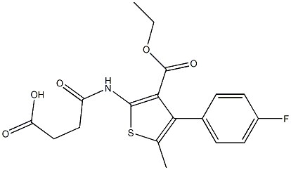 4-{[3-(ethoxycarbonyl)-4-(4-fluorophenyl)-5-methylthien-2-yl]amino}-4-oxobutanoic acid Structure