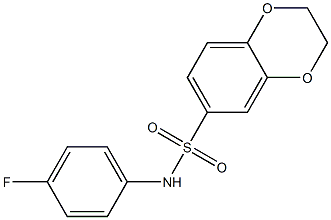 N-(4-fluorophenyl)-2,3-dihydro-1,4-benzodioxine-6-sulfonamide 구조식 이미지