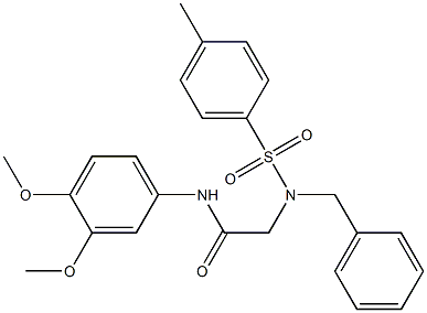 2-{benzyl[(4-methylphenyl)sulfonyl]amino}-N-(3,4-dimethoxyphenyl)acetamide Structure