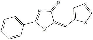 2-phenyl-5-(2-thienylmethylene)-1,3-oxazol-4(5H)-one 구조식 이미지