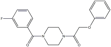1-(3-fluorobenzoyl)-4-(phenoxyacetyl)piperazine 구조식 이미지
