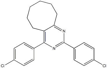 2,4-bis(4-chlorophenyl)-5,6,7,8,9,10-hexahydrocycloocta[d]pyrimidine Structure