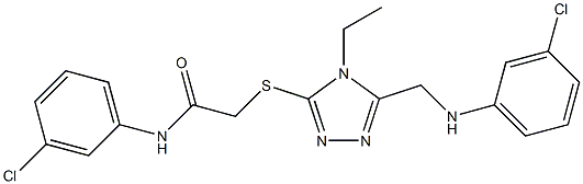 2-({5-[(3-chloroanilino)methyl]-4-ethyl-4H-1,2,4-triazol-3-yl}sulfanyl)-N-(3-chlorophenyl)acetamide Structure