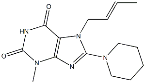 7-(2-butenyl)-3-methyl-8-(1-piperidinyl)-3,7-dihydro-1H-purine-2,6-dione Structure