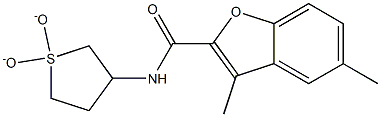 N-(1,1-dioxidotetrahydro-3-thienyl)-3,5-dimethyl-1-benzofuran-2-carboxamide 구조식 이미지