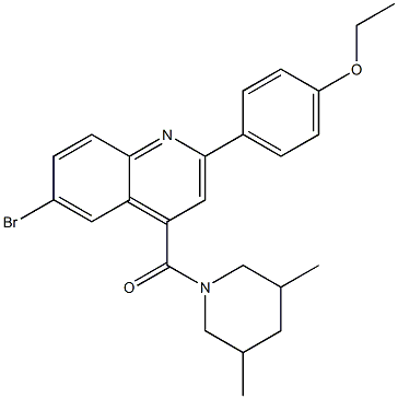 6-bromo-4-[(3,5-dimethyl-1-piperidinyl)carbonyl]-2-(4-ethoxyphenyl)quinoline Structure