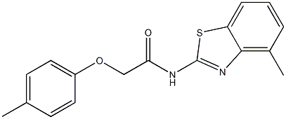 N-(4-methyl-1,3-benzothiazol-2-yl)-2-(4-methylphenoxy)acetamide 구조식 이미지