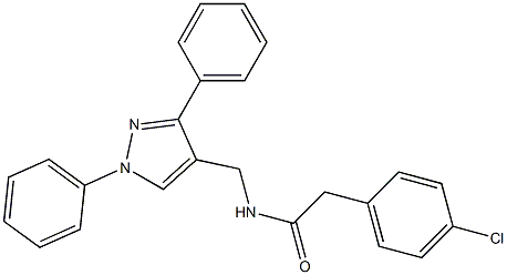 2-(4-chlorophenyl)-N-[(1,3-diphenyl-1H-pyrazol-4-yl)methyl]acetamide Structure