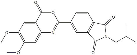 5-(6,7-dimethoxy-4-oxo-4H-3,1-benzoxazin-2-yl)-2-isobutyl-1H-isoindole-1,3(2H)-dione Structure