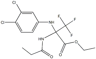 ethyl 2-(3,4-dichloroanilino)-3,3,3-trifluoro-2-(propionylamino)propanoate 구조식 이미지