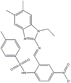 N-{2-{[(1-ethyl-5,6-dimethyl-1H-benzimidazol-2-yl)imino]methyl}-4-nitrophenyl}-4-methylbenzenesulfonamide 구조식 이미지