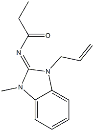 N-(1-allyl-3-methyl-1,3-dihydro-2H-benzimidazol-2-ylidene)propanamide 구조식 이미지