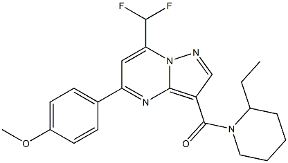 7-(difluoromethyl)-3-[(2-ethyl-1-piperidinyl)carbonyl]-5-(4-methoxyphenyl)pyrazolo[1,5-a]pyrimidine Structure