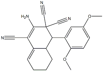 2-amino-4-(2,5-dimethoxyphenyl)-4a,5,6,7-tetrahydro-1,3,3(4H)-naphthalenetricarbonitrile 구조식 이미지