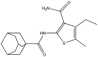 2-[(1-adamantylcarbonyl)amino]-4-ethyl-5-methyl-3-thiophenecarboxamide Structure