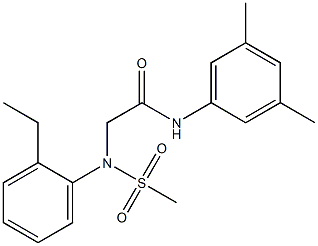 N-(3,5-dimethylphenyl)-2-[2-ethyl(methylsulfonyl)anilino]acetamide 구조식 이미지