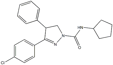 3-(4-chlorophenyl)-N-cyclopentyl-4-phenyl-4,5-dihydro-1H-pyrazole-1-carboxamide Structure