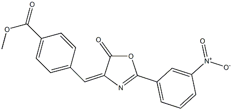 methyl 4-[(2-{3-nitrophenyl}-5-oxo-1,3-oxazol-4(5H)-ylidene)methyl]benzoate 구조식 이미지