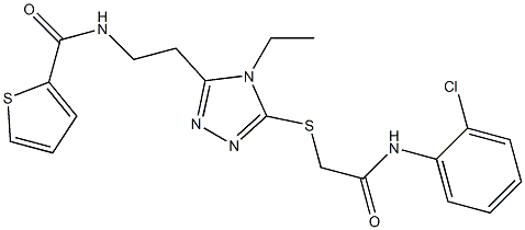 N-[2-(5-{[2-(2-chloroanilino)-2-oxoethyl]sulfanyl}-4-ethyl-4H-1,2,4-triazol-3-yl)ethyl]-2-thiophenecarboxamide Structure