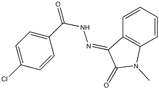 4-chloro-N'-(1-methyl-2-oxo-1,2-dihydro-3H-indol-3-ylidene)benzohydrazide Structure