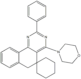 4-(4-morpholinyl)-2-phenyl-5,6-dihydrospiro(benzo[h]quinazoline-5,1'-cyclohexane) 구조식 이미지