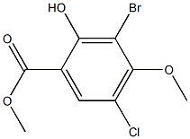 methyl 3-bromo-5-chloro-2-hydroxy-4-methoxybenzoate 구조식 이미지