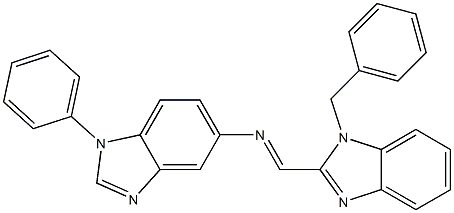 N-[(1-benzyl-1H-benzimidazol-2-yl)methylene]-N-(1-phenyl-1H-benzimidazol-5-yl)amine 구조식 이미지