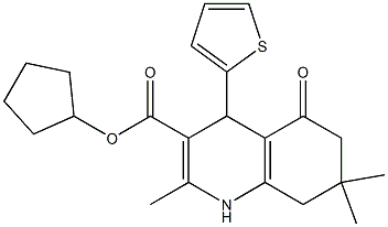 cyclopentyl 2,7,7-trimethyl-5-oxo-4-thien-2-yl-1,4,5,6,7,8-hexahydroquinoline-3-carboxylate 구조식 이미지