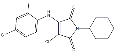 3-chloro-4-(4-chloro-2-methylanilino)-1-cyclohexyl-1H-pyrrole-2,5-dione Structure