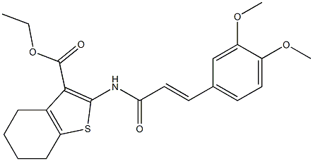 ethyl 2-{[3-(3,4-dimethoxyphenyl)acryloyl]amino}-4,5,6,7-tetrahydro-1-benzothiophene-3-carboxylate Structure