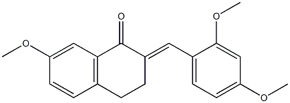 2-(2,4-dimethoxybenzylidene)-7-methoxy-3,4-dihydro-1(2H)-naphthalenone Structure