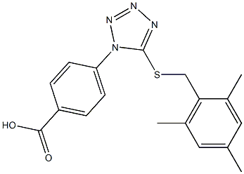 4-{5-[(mesitylmethyl)sulfanyl]-1H-tetraazol-1-yl}benzoic acid Structure