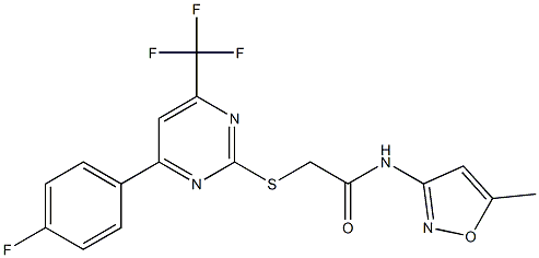2-{[4-(4-fluorophenyl)-6-(trifluoromethyl)-2-pyrimidinyl]sulfanyl}-N-(5-methyl-3-isoxazolyl)acetamide Structure