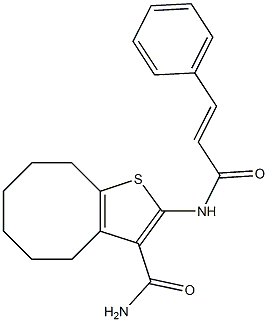 2-(cinnamoylamino)-4,5,6,7,8,9-hexahydrocycloocta[b]thiophene-3-carboxamide Structure