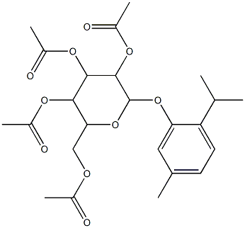 3,5-bis(acetyloxy)-2-[(acetyloxy)methyl]-6-(2-isopropyl-5-methylphenoxy)tetrahydro-2H-pyran-4-yl acetate 구조식 이미지