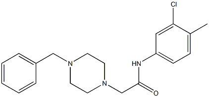 N-(3-chloro-4-methylphenyl)-2-[4-(phenylmethyl)piperazin-1-yl]acetamide 구조식 이미지