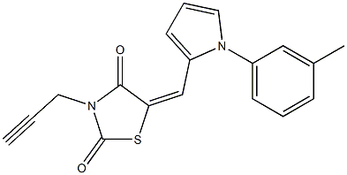 5-{[1-(3-methylphenyl)-1H-pyrrol-2-yl]methylene}-3-prop-2-ynyl-1,3-thiazolidine-2,4-dione Structure