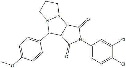 2-(3,4-dichlorophenyl)-9-(4-methoxyphenyl)tetrahydro-5H-pyrazolo[1,2-a]pyrrolo[3,4-c]pyrazole-1,3(2H,3aH)-dione 구조식 이미지