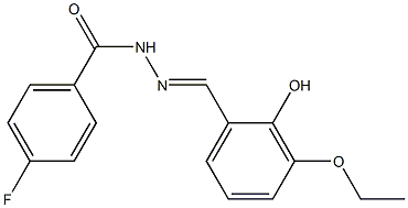 N'-(3-ethoxy-2-hydroxybenzylidene)-4-fluorobenzohydrazide 구조식 이미지