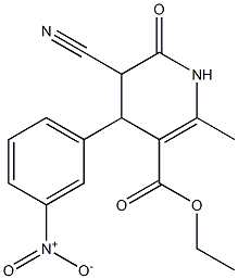 ethyl 5-cyano-4-{3-nitrophenyl}-2-methyl-6-oxo-1,4,5,6-tetrahydropyridine-3-carboxylate 구조식 이미지