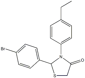 2-(4-bromophenyl)-3-(4-ethylphenyl)-1,3-thiazolidin-4-one Structure