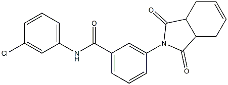 N-(3-chlorophenyl)-3-(1,3-dioxo-1,3,3a,4,7,7a-hexahydro-2H-isoindol-2-yl)benzamide 구조식 이미지