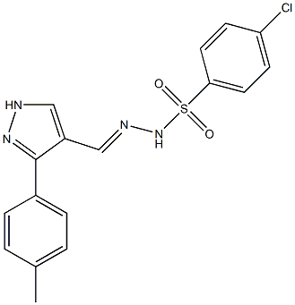 4-chloro-N'-{[3-(4-methylphenyl)-1H-pyrazol-4-yl]methylene}benzenesulfonohydrazide Structure