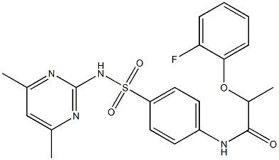 N-(4-{[(4,6-dimethylpyrimidin-2-yl)amino]sulfonyl}phenyl)-2-(2-fluorophenoxy)propanamide 구조식 이미지