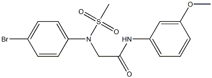 2-[4-bromo(methylsulfonyl)anilino]-N-(3-methoxyphenyl)acetamide Structure