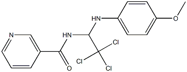 N-[2,2,2-trichloro-1-(4-methoxyanilino)ethyl]nicotinamide Structure