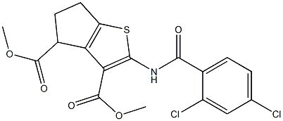 dimethyl 2-{[(2,4-dichlorophenyl)carbonyl]amino}-5,6-dihydro-4H-cyclopenta[b]thiophene-3,4-dicarboxylate 구조식 이미지