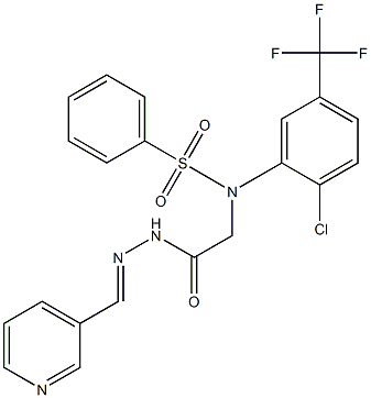 N-[2-chloro-5-(trifluoromethyl)phenyl]-N-{2-oxo-2-[2-(3-pyridinylmethylene)hydrazino]ethyl}benzenesulfonamide 구조식 이미지